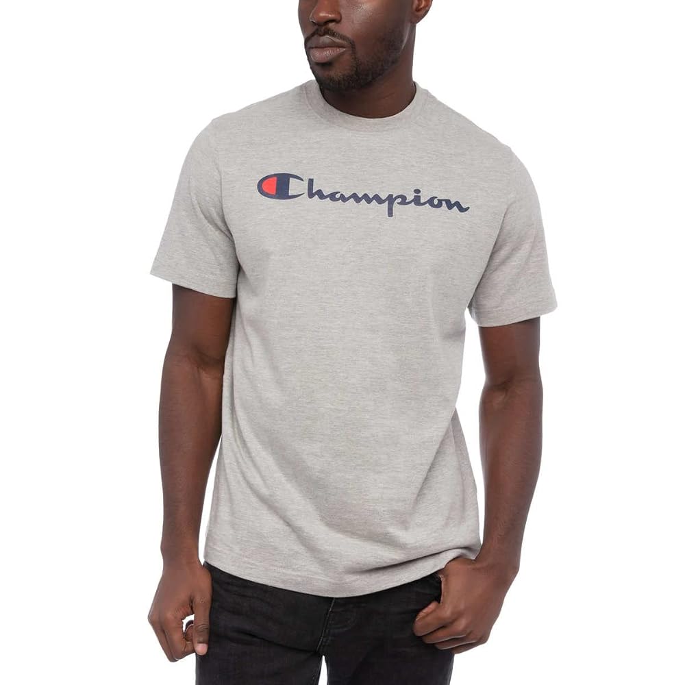 40217 チャンピオン　Ｔシャツ　グレー　XL Champion Men's Short-Sleeve Graphic Logo T-Shirt (Adult